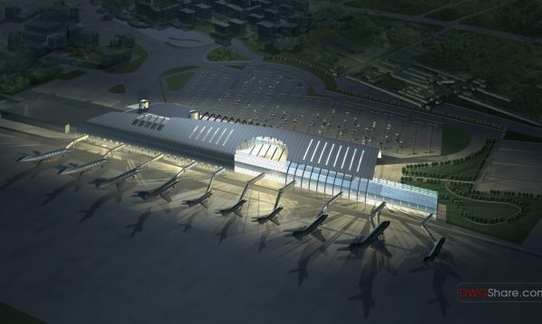 Airport Architectural Drawings Free 3Dsmax