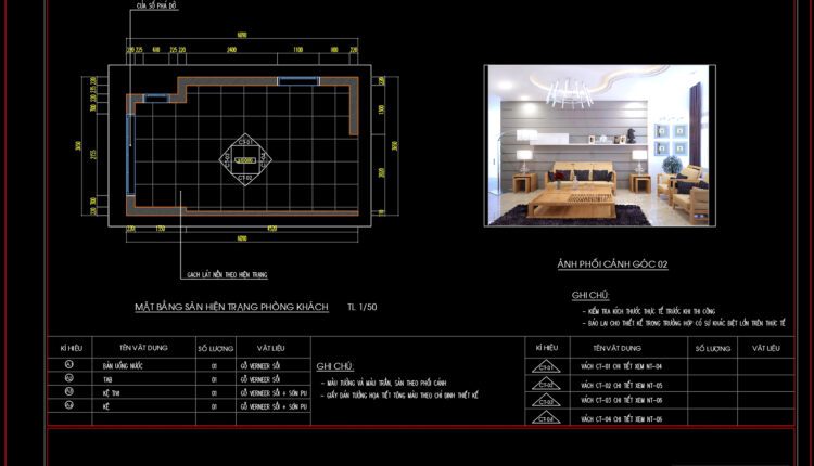 Detailed Drawings Of Living room In Autocad File