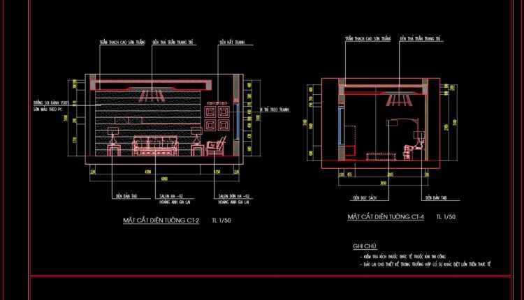Detailed Drawings Of Living room In Autocad File
