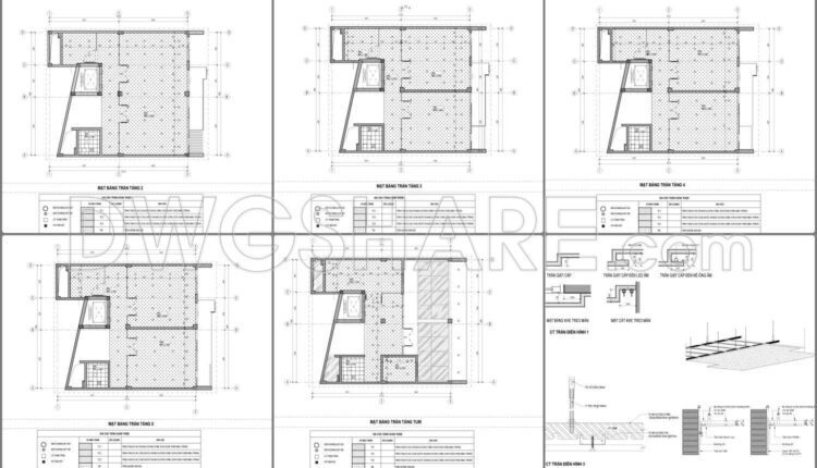 Drawing Of 7-Story House A Complete Project 8.9m x 10.1m For Download