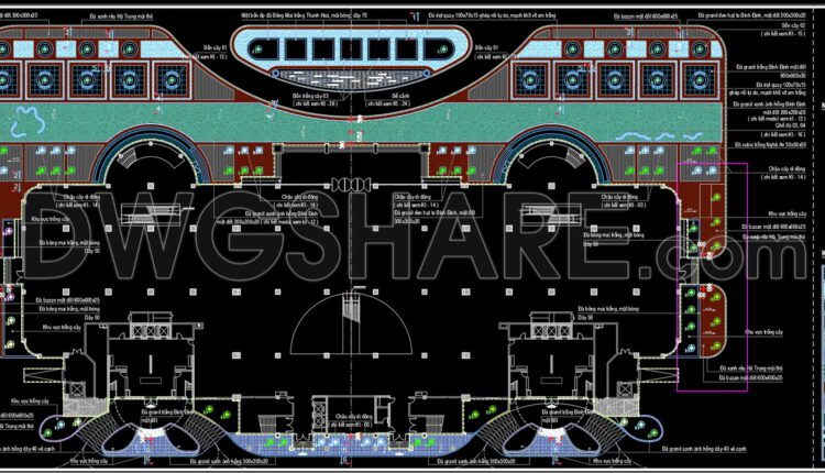 103.Autocad Drawings Of Landscaping for urban spaces and high rise For Download