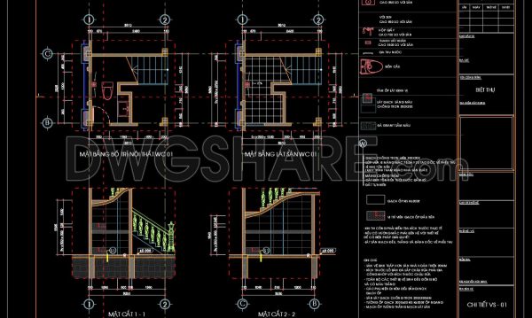 105.WC Layout Plan and elevations details AutoCAD drawing download