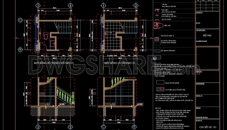 105.WC Layout Plan and elevations details AutoCAD drawing download