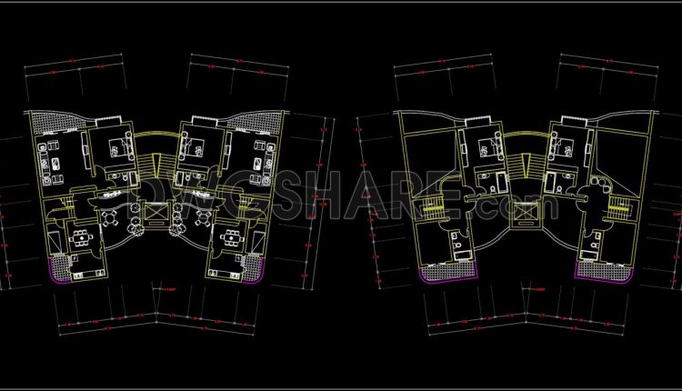 126.Apartment Plan AutoCAD File Free Download