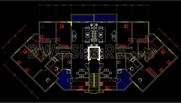 127.Apartment Plan AutoCAD File Free Download