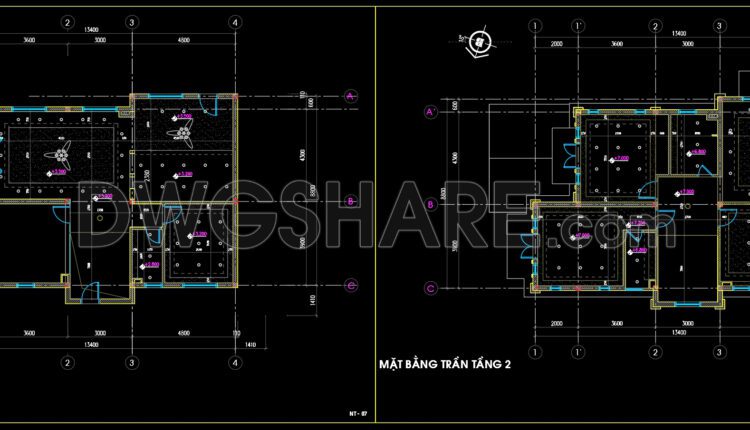 3-Story House Plans Details AutoCAD File 8.8m x13.4m