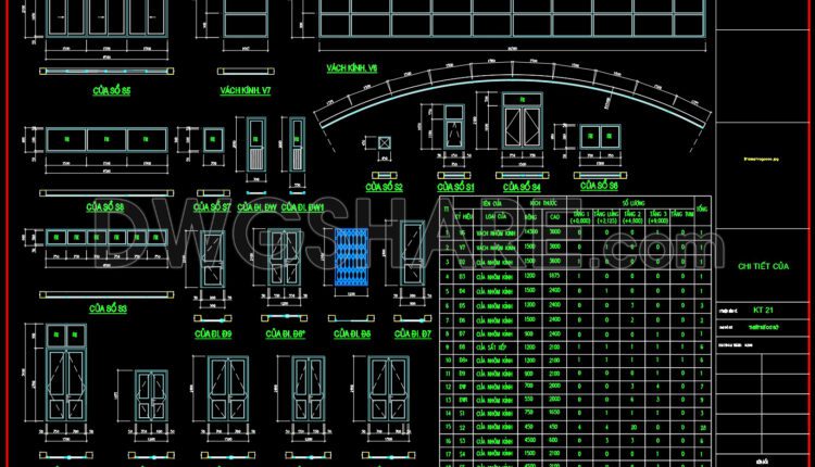 379.Free cad blocks Detail doors, windows DWG download (1)