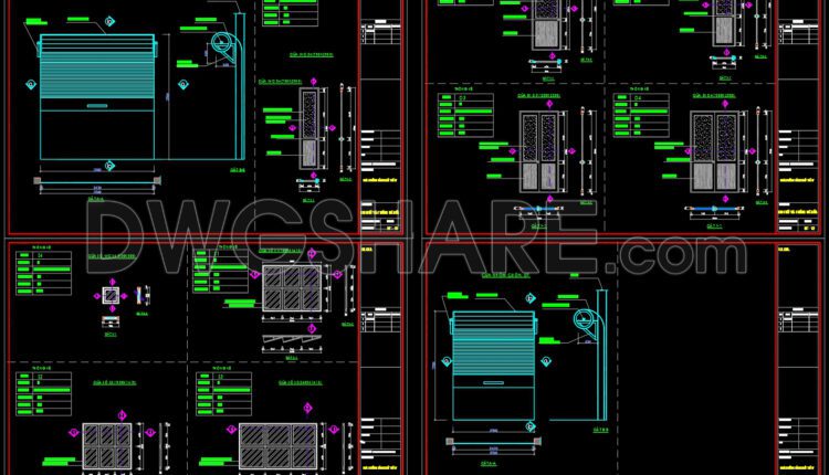 382.Free cad blocks Detail doors, windows DWG download