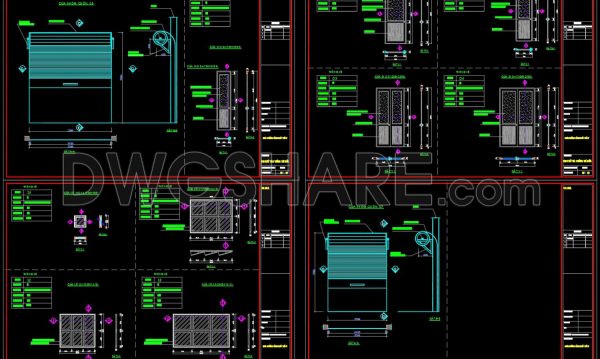 382.Free cad blocks Detail doors, windows DWG download
