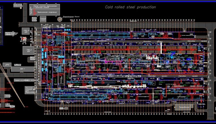 42.Autocad Drawing Of Cold Rolled Steel Production Factory For Download