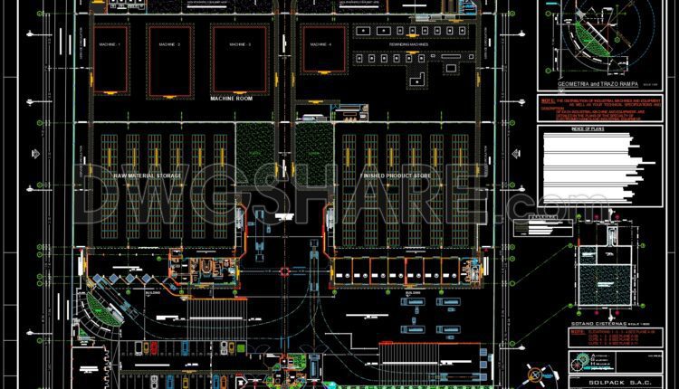 45.Autocad Drawings Of Complete Industrial Plant Project Plans For Download