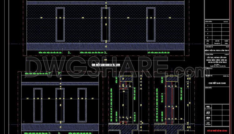 Autocad Drawings Of 2-Story Hospital A Complete Project 23×54m For Download
