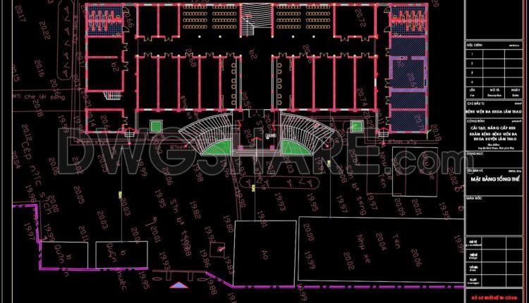 Autocad Drawings Of 2-Story Hospital A Complete Project 23×54m For Download