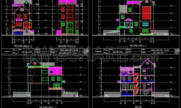 3 years ago
                

                
             2,091Autocad Drawings Of 4-Story House Plans, Elevations And Sections 8×14.5m For Download