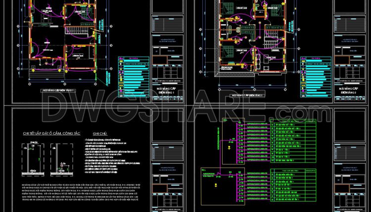 M&E drawings Of 2-Story House A Complete Project 10.5x12m For Download