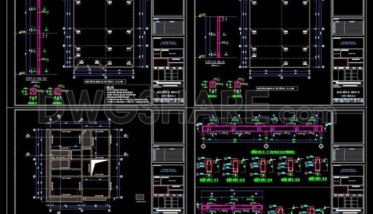 Structural Drawings Of 2-Story House A Complete Project 10.5x12m For Download