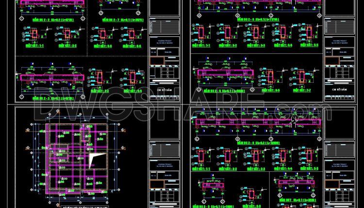Structural Drawings Of 2-Story House A Complete Project 10.5x12m For Download