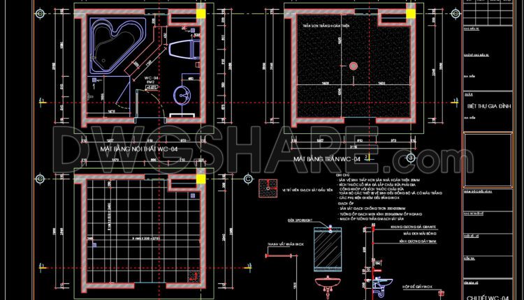117.WC Layout Plan and elevations details AutoCAD drawing download (1)