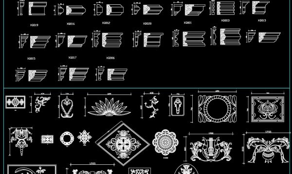 3 years ago
                

                
             17,865138.Detailed drawings of decorative patterns and moldings in CAD format
