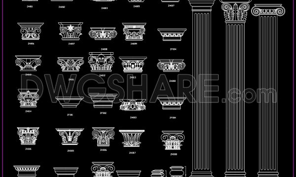 3 years ago
                

                
             7,025139.Detailed drawings of decorative patterns and column capitals in CAD file
