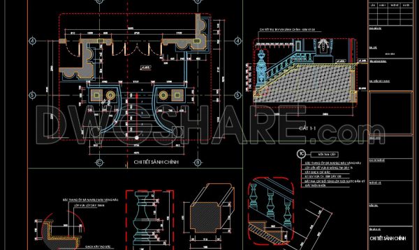 3 years ago
                

                
             937139.Detailed drawings of the three-level stair and balcony of the house in autocad format