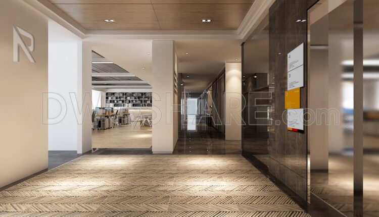 184. 650m2 office interior construction drawings and renderings