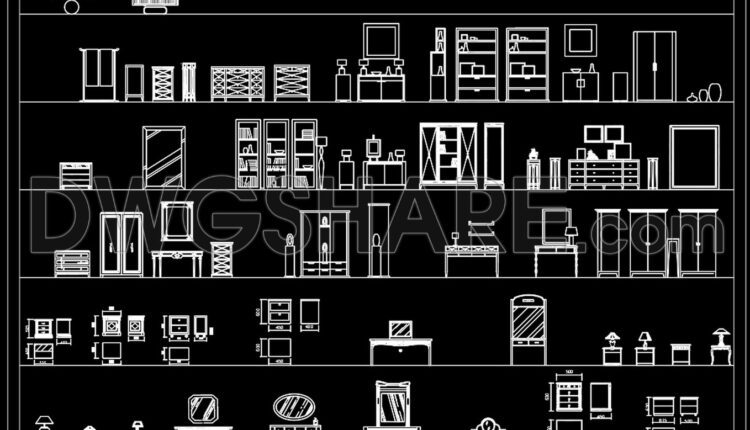 207.CAD Blocks Furniture for Living room
