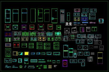 90. Kitchen Accessories CAD blocks free download