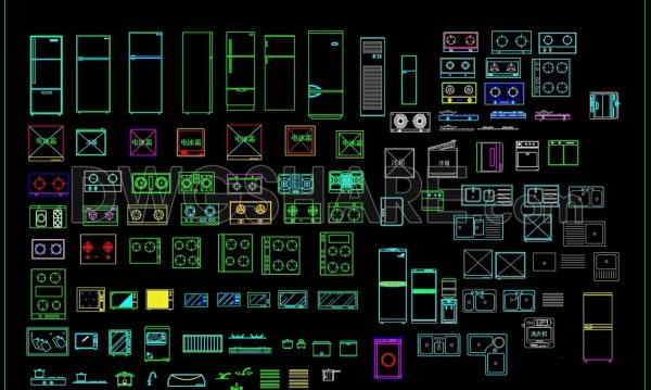 90. Kitchen Accessories CAD blocks free download