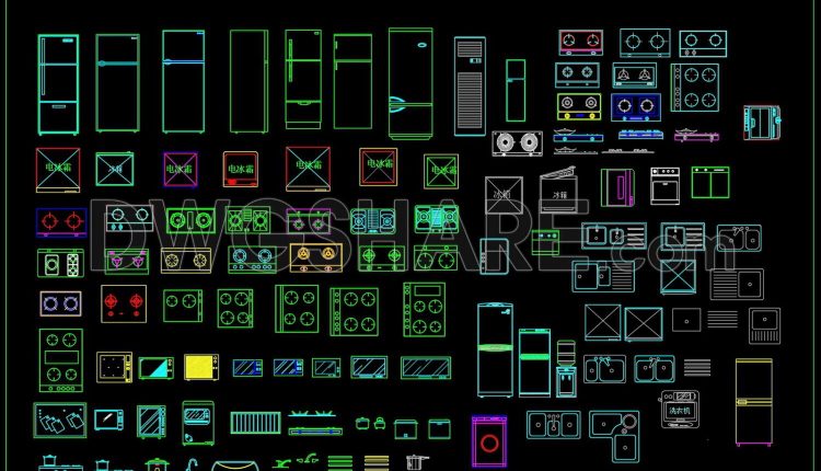 90.Other Kitchen Accessories AutoCAD blocks free download