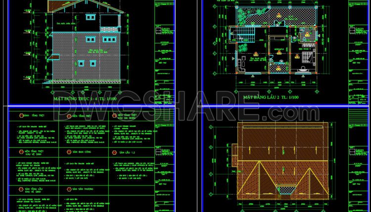 Drawings Of 3-Story House A Complete Project 10m x 12m For Download