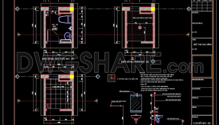 118.WC Layout Plan and elevations details AutoCAD drawing download (1)