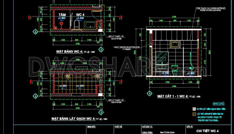 120.WC Layout Plan and elevations details AutoCAD drawing download