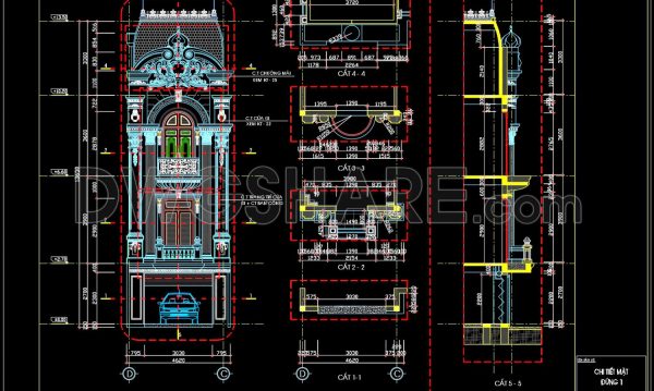 3 years ago
                

                
             2,137146.Detailed AutoCAD drawings of vertical facades in classical architecture