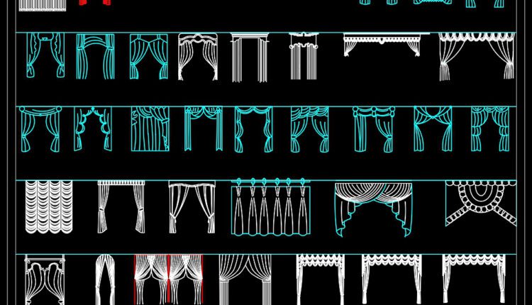 210.CAD Blocks Curtain for Living room, Bedroom (1)