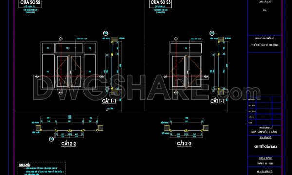 387.Free cad blocks Detail windows DWG download