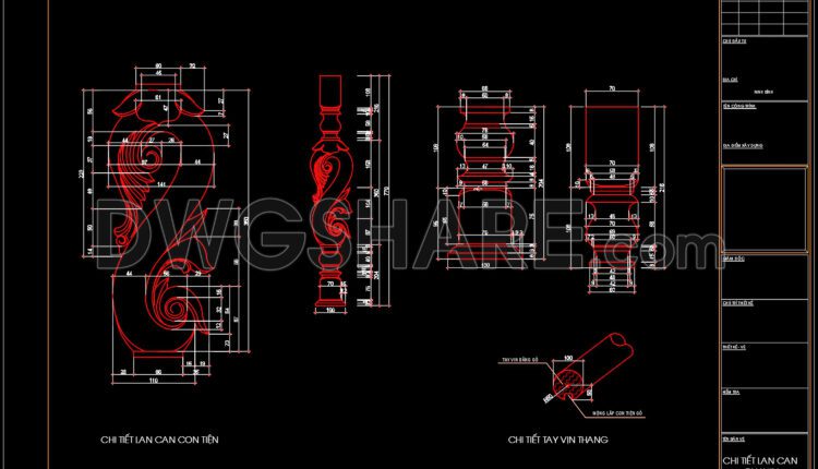 96.Detailed drawings of stairs in autocad file