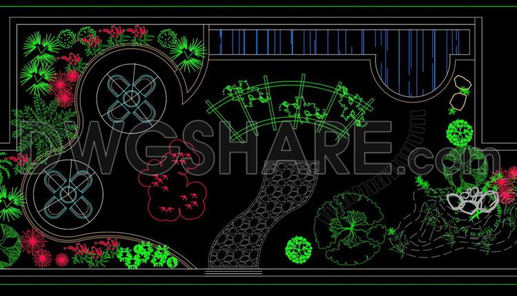112.Free download of detailed Autocad drawings for garden design