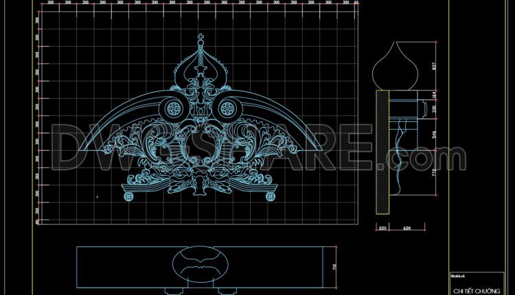 148.Detailed drawing of the foyer of the house in AutoCAD format