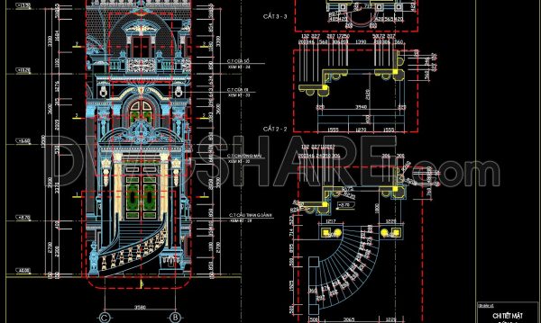 3 years ago
                

                
             3,427149.Detailed AutoCAD drawings of vertical facades in classical architecture