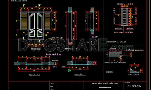 392.Detailed AutoCAD Drawings Of Doors, Windows For Download