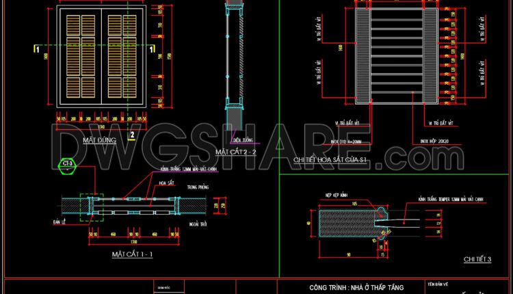 393.Detailed AutoCAD Drawings Of Doors, Windows For Download