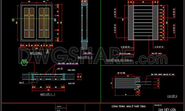 393.Detailed AutoCAD Drawings Of Doors, Windows For Download