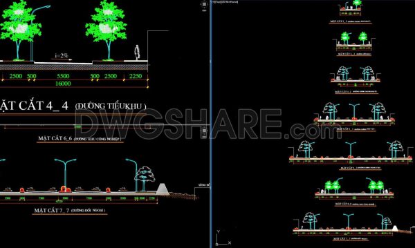 64.Detailed AutoCAD Drawings Of Road section For Download