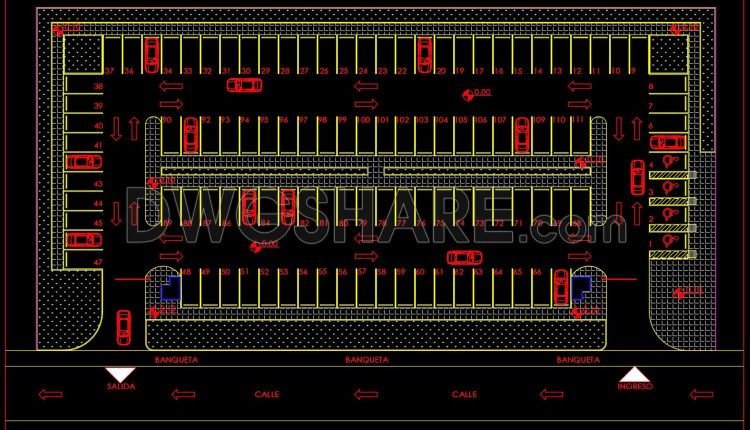 7. Autocad Drawings Of estacionamiento vehicular For Free Download