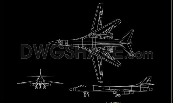 3 years ago
                

                
             68572.Autocad Drawings Of TOMCAT aircraft, side view, front view, plan view airforce aircraft For Download