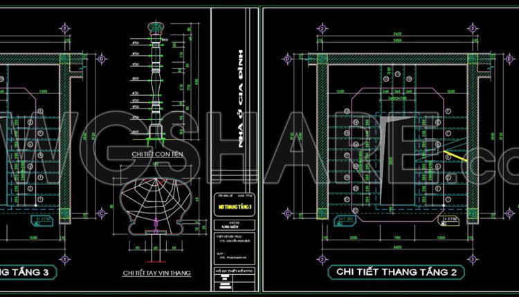 98.Detailed drawings of stairs in autocad file (1)