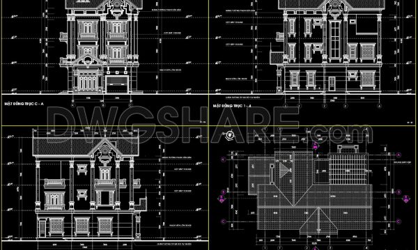 3 years ago
                

                
             3,443Autocad Drawings Of 3-Story Classical House 11.1m x14.7m For Download