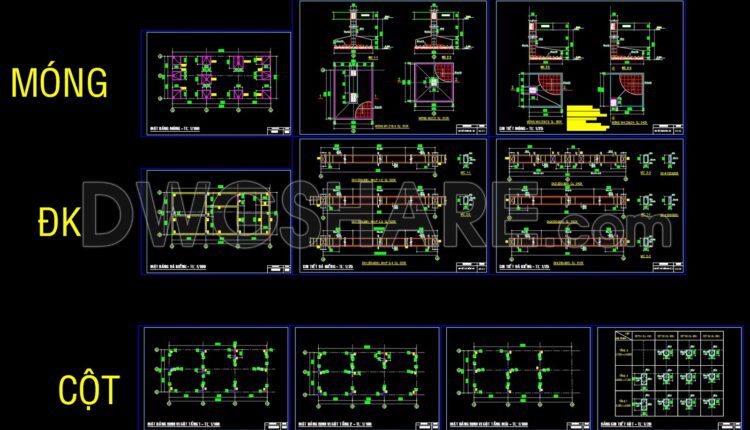 Autocad Drawings Of 3-Story Modern House 7.4m x17.2m For Download (2)