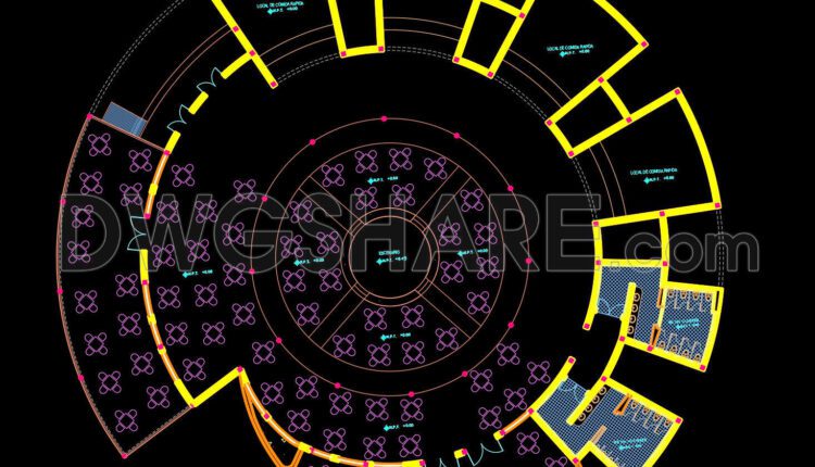 Autocad Drawings Of Cafeteria Centro Cultural Plan For Download